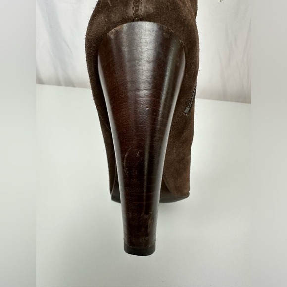 Miu Miu Chocolate Brown Suede Boots Sz 7.5 - Picture 8 of 13